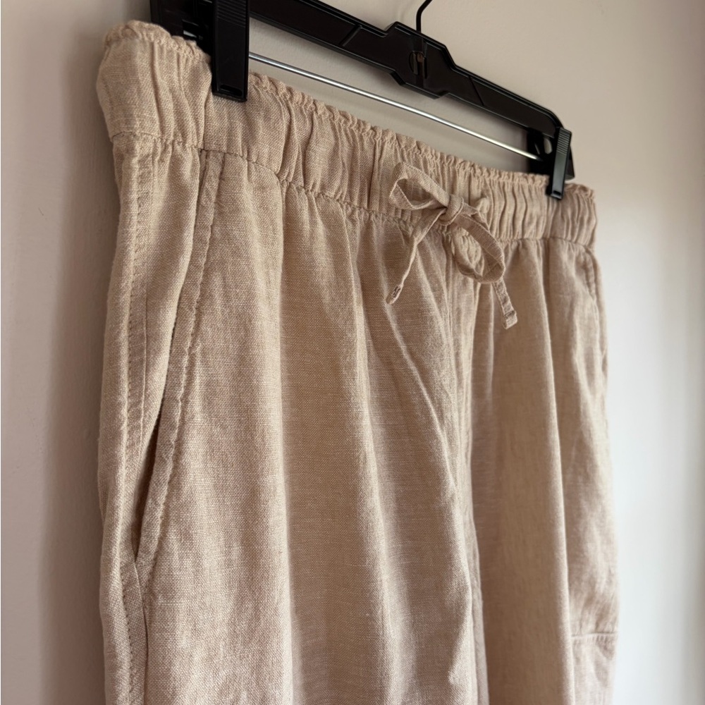 Gap Women's Beige Linen Blend Cargo Easy Pants Size M - Picture 2 of 6